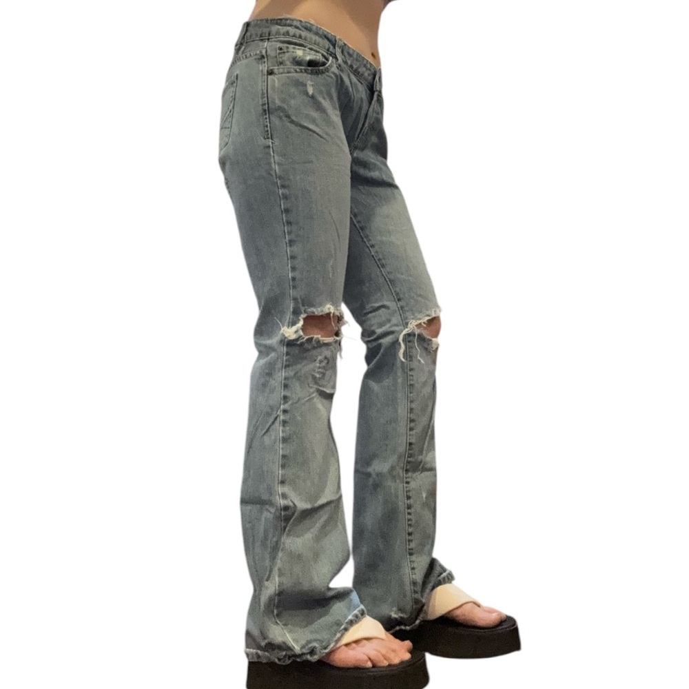 Light Blue Distressed Jeans - Picture 5 of 16